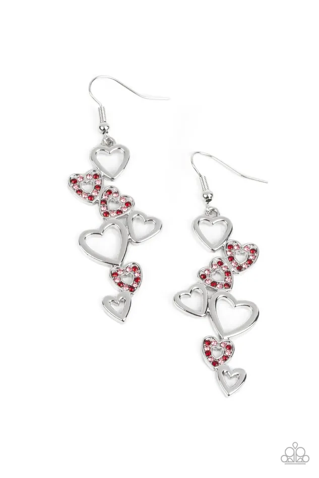 Paparazzi Accessories Earrings Sweetheart Serenade Multi Heart Earrings Jewelry by Bretta