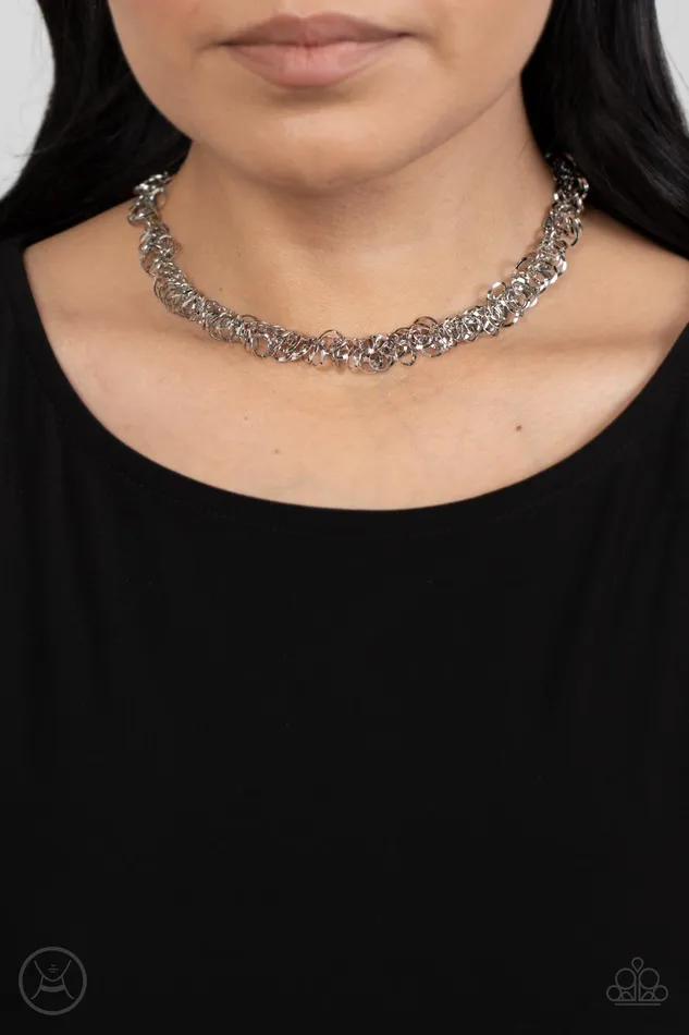 Paparazzi Accessories Necklaces Cause a Commotion Silver Necklace Jewelry by Bretta Paparazzi Accessories Necklaces Cause a Commotion Silver Necklace Jewelry by Bretta