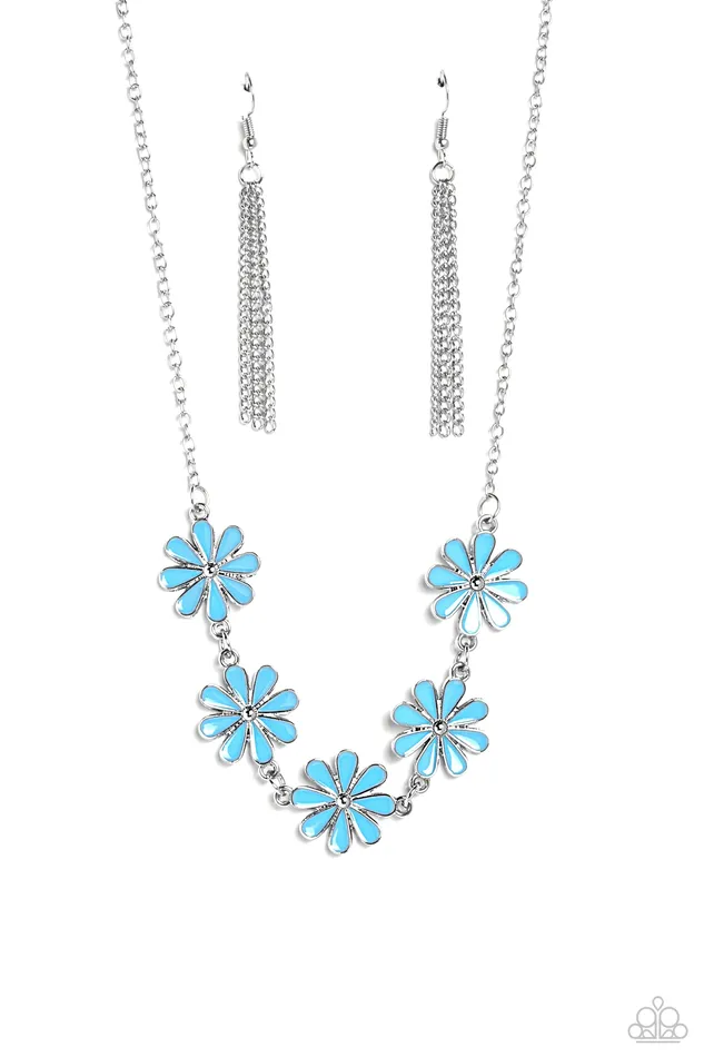 Paparazzi Accessories Necklaces Flora Fantasy Blue Necklace Jewelry by Bretta
