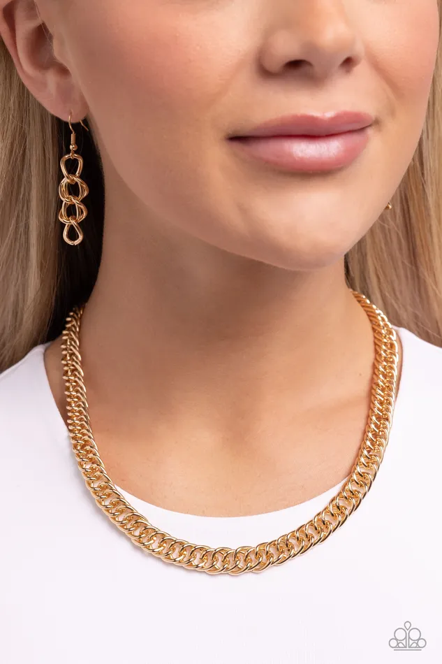 Paparazzi Accessories Necklaces Industrial Ideology Gold Necklace Jewelry by Bretta