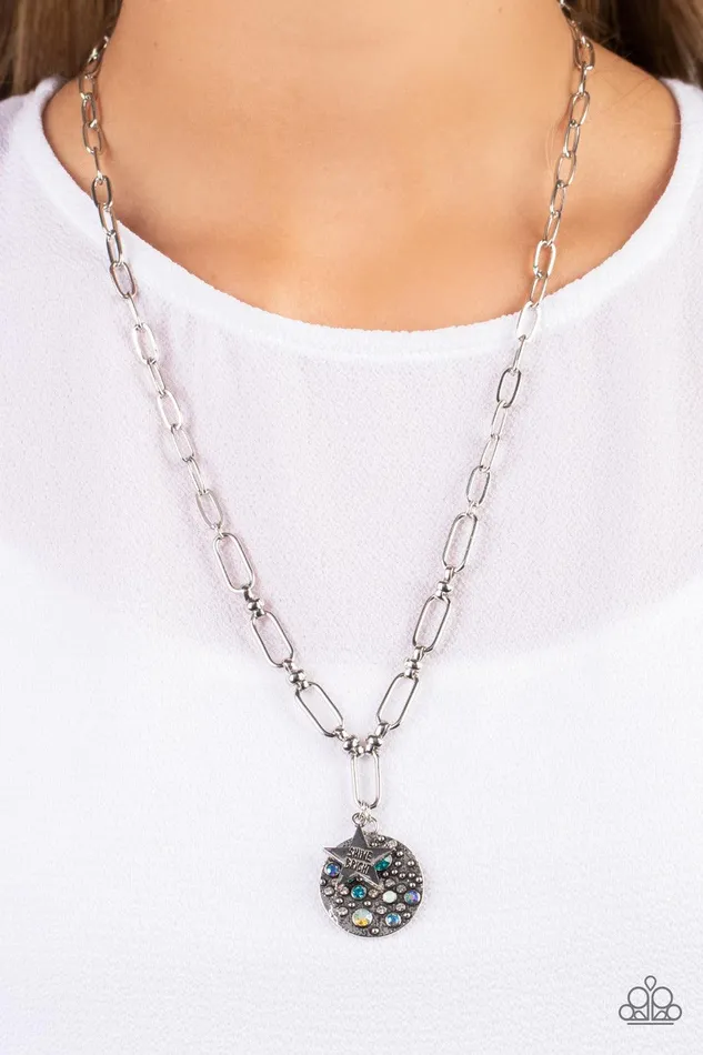 Paparazzi Accessories Necklaces Stardust Saucer Blue Necklace Jewelry by Bretta