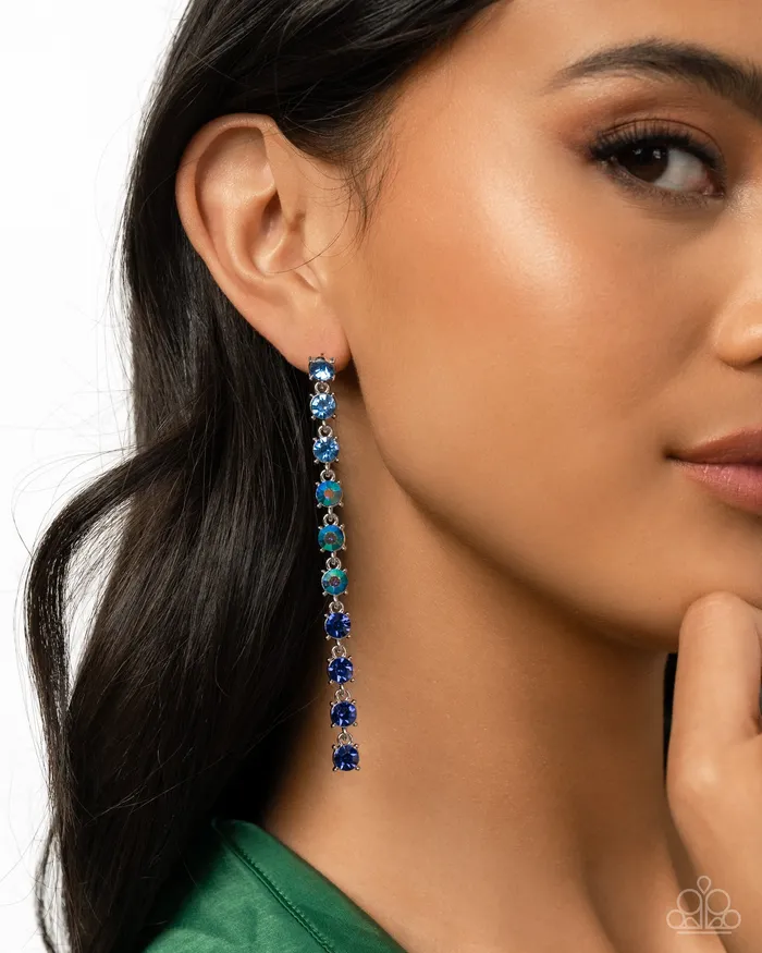 Paparazzi Accessories Opulent Ombr Blue Earrings Jewelry by Bretta Earrings
