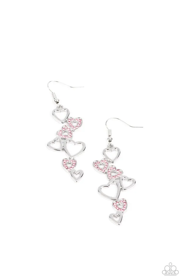Paparazzi Accessories Sweetheart Serenade Pink Earrings Jewelry by Bretta Earrings
