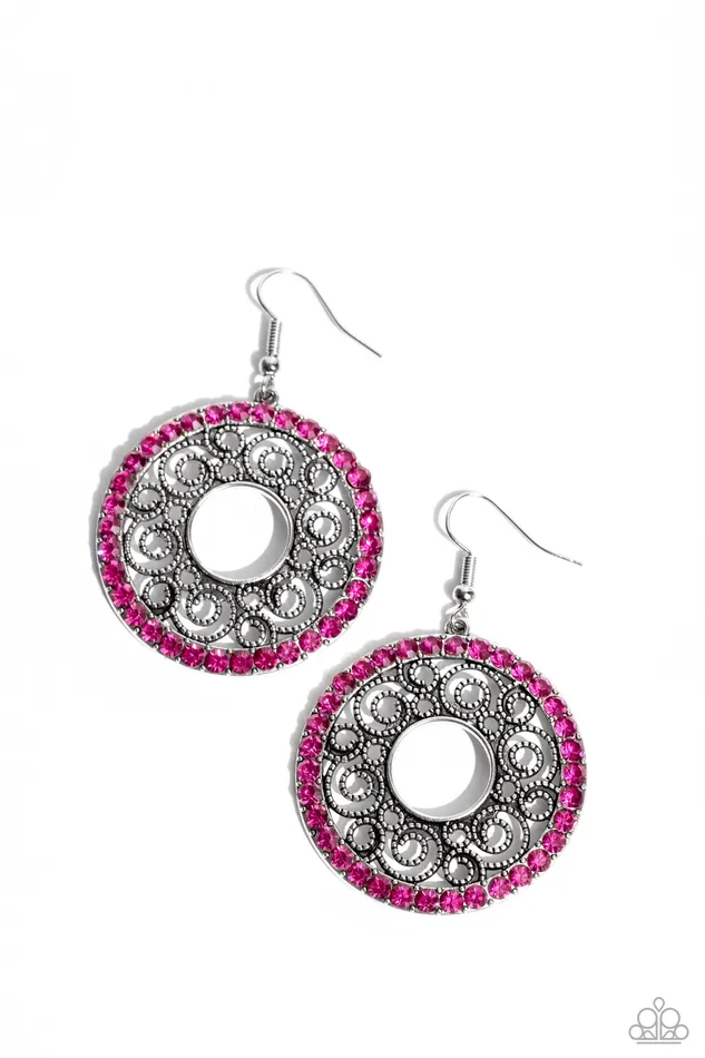 Paparazzi Accessories Whirly Whirlpool Pink Earrings Jewelry by Bretta Earrings