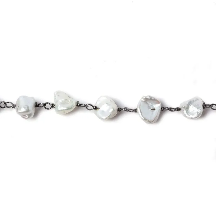 Rings Beadsofcambaycom 7x6mm Off White Keshi Pearl Black Gold 925 Silver Chain by the foot 28 pcs Rings Beadsofcambaycom 7x6mm Off White Keshi Pearl Black Gold 925 Silver Chain by the foot 28 pcs