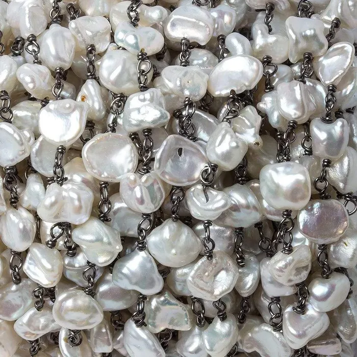 Rings Beadsofcambaycom 7x6mm Off White Keshi Pearl Black Gold 925 Silver Chain by the foot 28 pcs Rings Beadsofcambaycom 7x6mm Off White Keshi Pearl Black Gold 925 Silver Chain by the foot 28 pcs