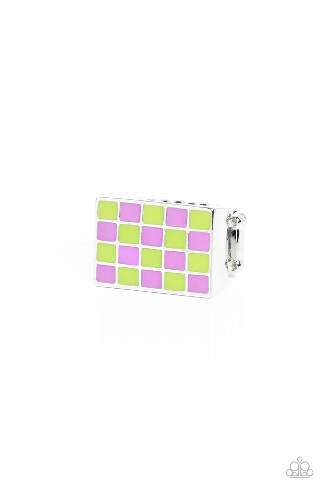 Rings Checkerboard Craze Green Ring Jewelry by Bretta Paparazzi Accessories