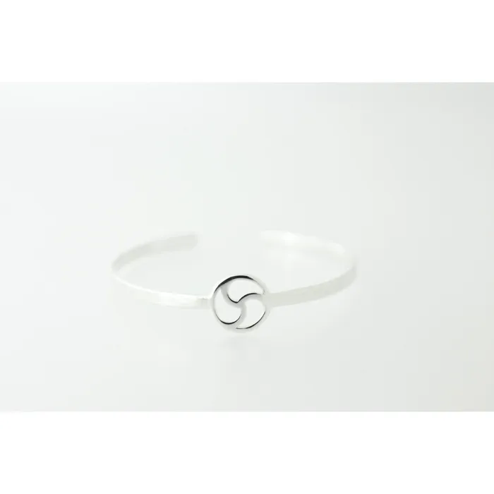 Rings Erosmoon DISCREET BDSM SYMBOL CUFF BANGLE STERLING SILVER