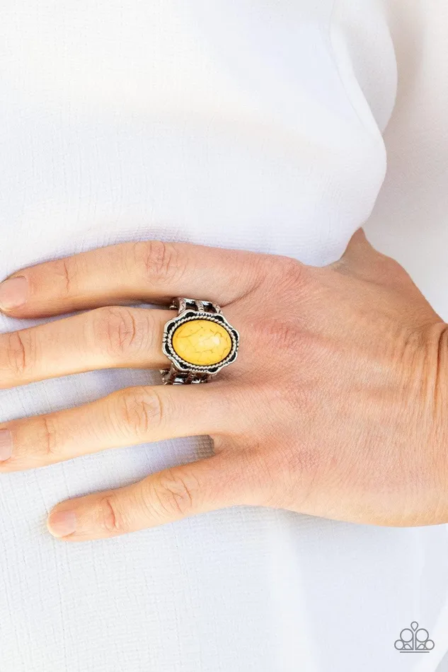 Rings Flowering Dunes Yellow Ring Jewelry By Bretta Paparazzi Accessories