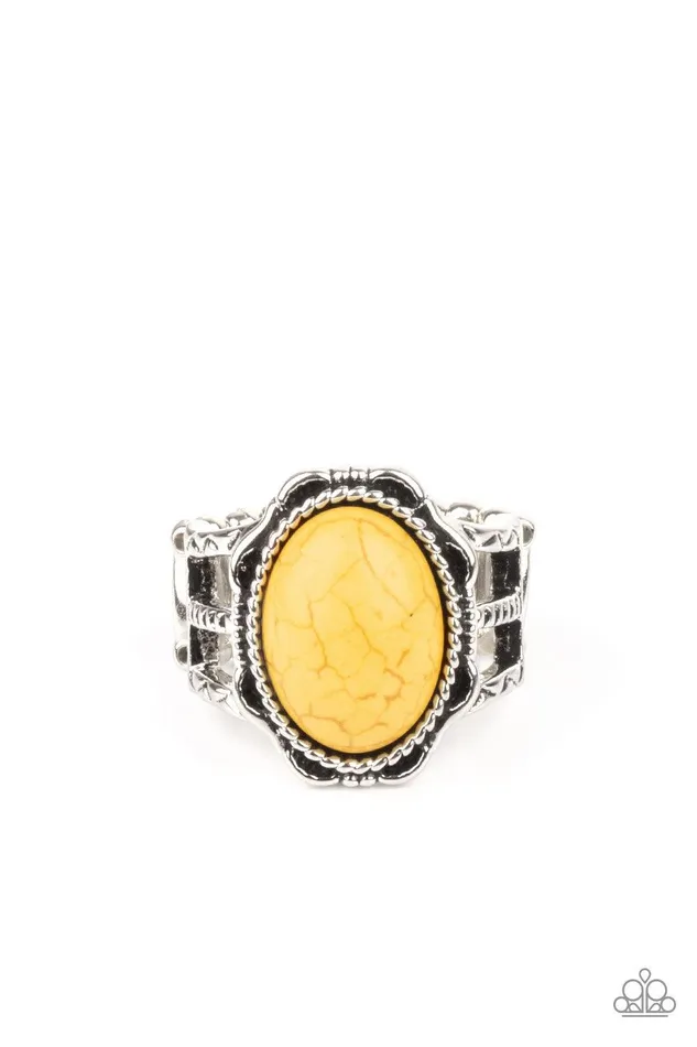 Rings Flowering Dunes Yellow Ring Jewelry By Bretta Paparazzi Accessories