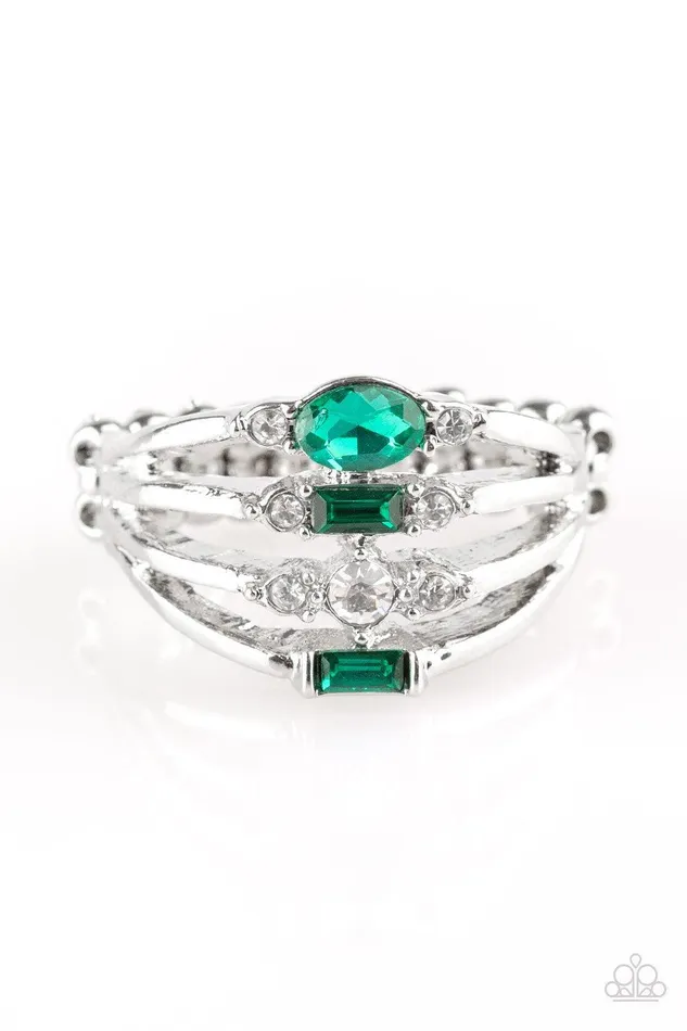 Rings Not So Novice Green Ring Jewelry by Bretta Paparazzi Accessories