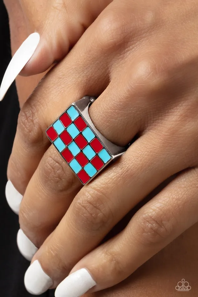 Rings Paparazzi Accessories Checkerboard Craze Red Ring Jewelry by Bretta