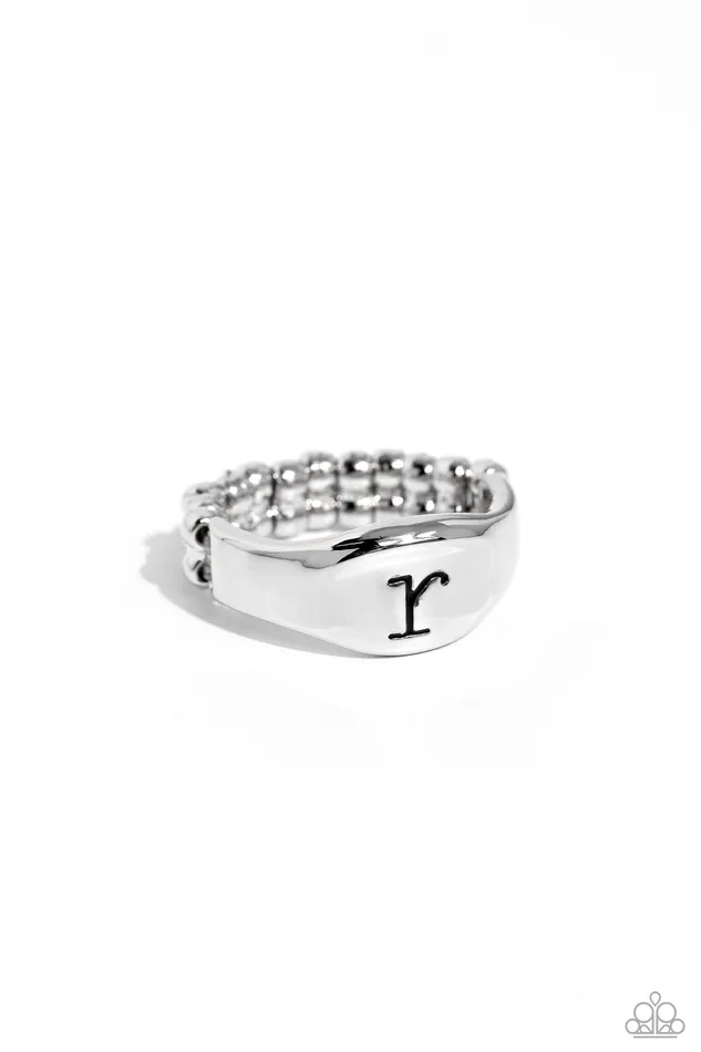Rings Paparazzi Accessories Monogram Memento Silver R Ring Jewelry by Bretta