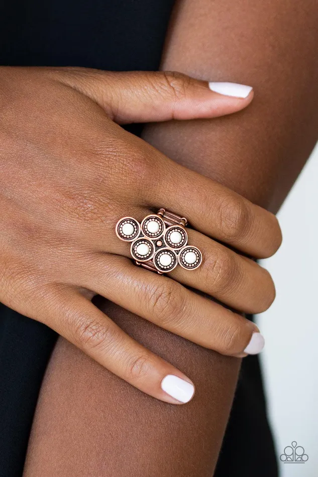 Rings River Rock Rhythm Copper Ring Jewelry by Bretta Paparazzi Accessories