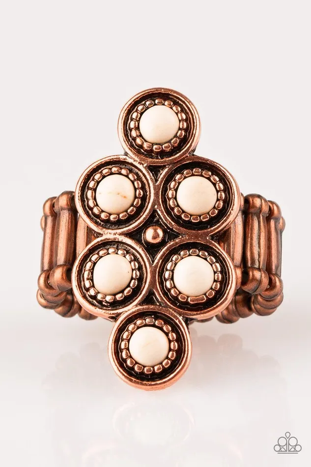 Rings River Rock Rhythm Copper Ring Jewelry by Bretta Paparazzi Accessories