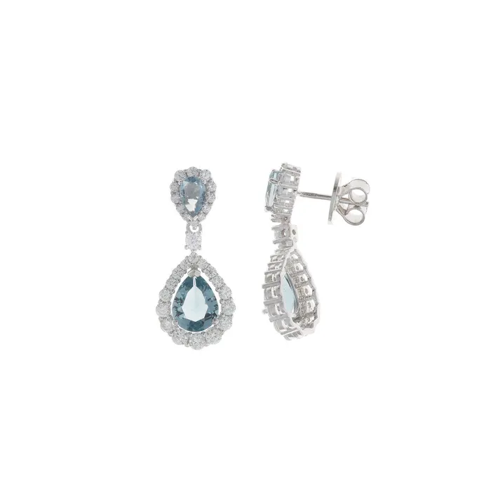 Salvatore Plata Earrings Womens Salvatore Plata Wedding Silver Dangle Earrings with Cubic Zirconia and Blue Stone 925 sample Salvatore Plata Earrings Womens Salvatore Plata Wedding Silver Dangle Earrings with Cubic Zirconia and Blue Stone 925 sample