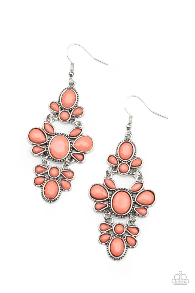 VACAY The Premises Orange Earrings Jewelry by Bretta Paparazzi Accessories Earrings