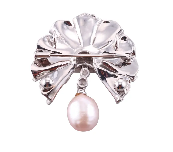 Zydo Earrings Zydo Diamond Pearl Gold Brooch Pin
