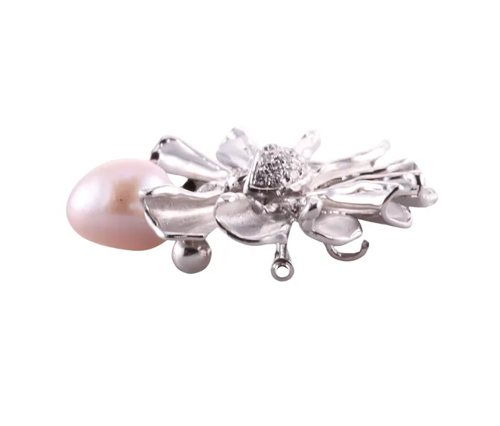 Zydo Earrings Zydo Diamond Pearl Gold Brooch Pin