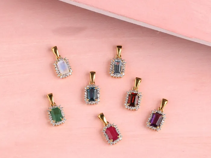 078 Ct Red Garnet Solid 10k Yellow Gold Chain Pendant Necklace YoTreasure Necklaces