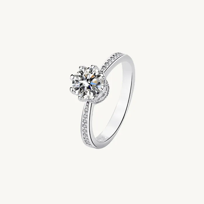 08ct The Sarah Moissanite Diamond Engagement Ring Camile Stone Rings