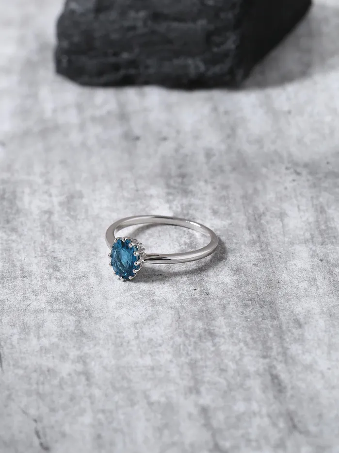 105 Cts London Blue Topaz Solid 925 Sterling Silver Ring Jewelry YoTreasure Rings
