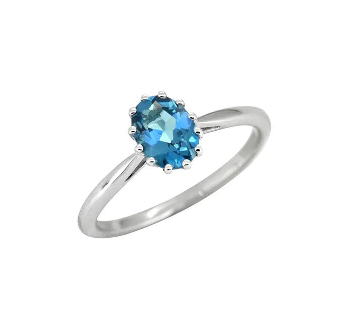 105 Cts London Blue Topaz Solid 925 Sterling Silver Ring Jewelry YoTreasure Rings