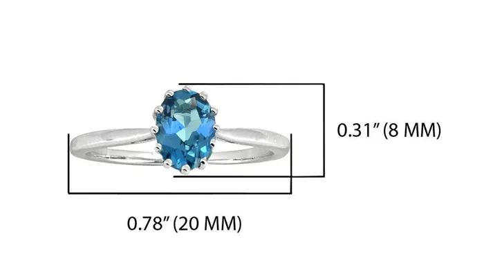 105 Cts London Blue Topaz Solid 925 Sterling Silver Ring Jewelry YoTreasure Rings
