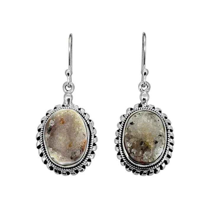 1 34 Desert Druzy Sterling Silver Gemstone Earrings YoTreasure Earrings