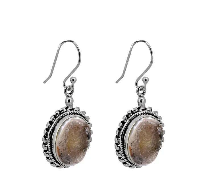 1 34 Desert Druzy Sterling Silver Gemstone Earrings YoTreasure Earrings