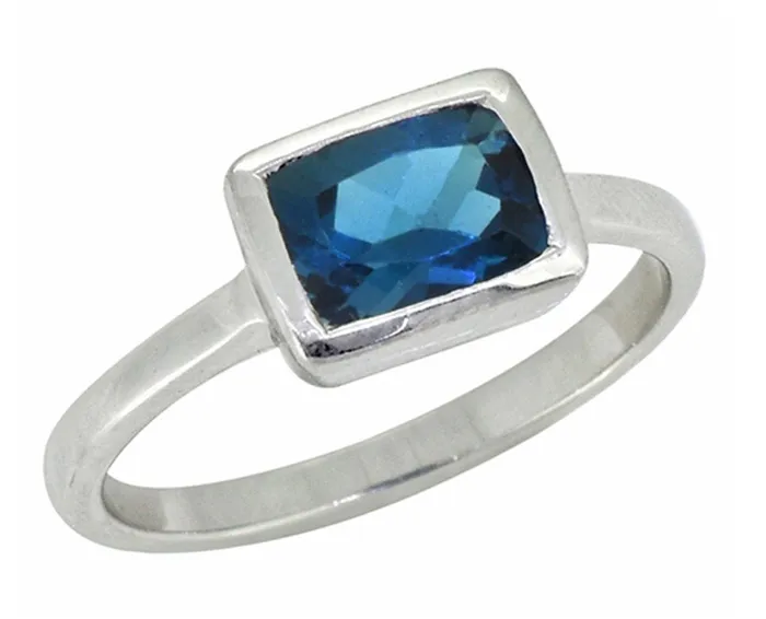 174 Ct London Blue Topaz Solid 925 Sterling Silver Ring Jewelry YoTreasure Rings