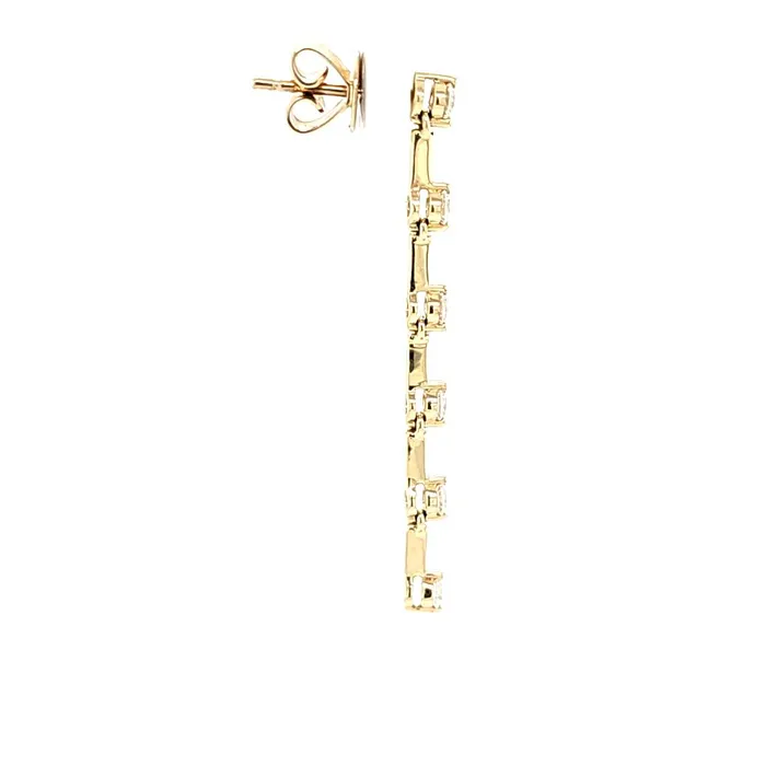 14k Yellow Gold Diamond Station Dangle Earrings I8248 Armand Jacoby Earrings 14k Yellow Gold Diamond Station Dangle Earrings I8248 Armand Jacoby Earrings