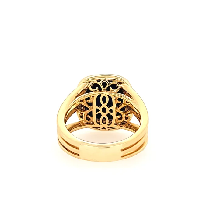 18k Yellow Gold Lapis Diamond Ring I7684 Doves Rings