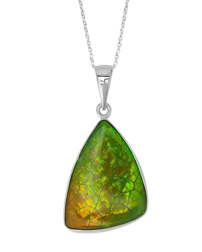 480 Ct Ammolite 925 Sterling Silver Necklace Pendant Jewelry YoTreasure Necklaces