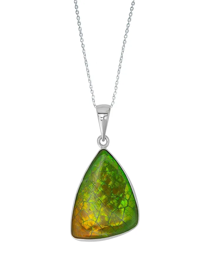 480 Ct Ammolite 925 Sterling Silver Necklace Pendant Jewelry YoTreasure Necklaces