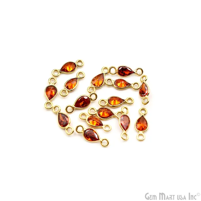 5pc Lot Zircon Pears 6x4mm Double Bail Gold Plated Gemstone Connector GemMartUSA PreStyled Sets 5pc Lot Zircon Pears 6x4mm Double Bail Gold Plated Gemstone Connector GemMartUSA PreStyled Sets