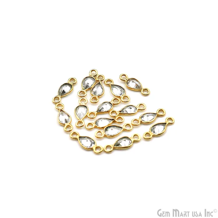 5pc Lot Zircon Pears 6x4mm Double Bail Gold Plated Gemstone Connector GemMartUSA PreStyled Sets 5pc Lot Zircon Pears 6x4mm Double Bail Gold Plated Gemstone Connector GemMartUSA PreStyled Sets