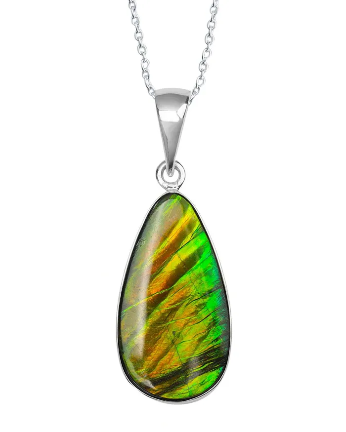 915 Ct Ammolite 925 Sterling Silver Necklace Pendant Jewelry YoTreasure Necklaces