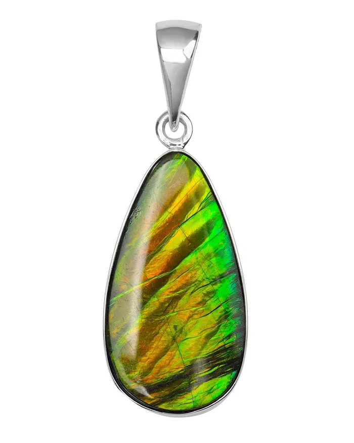 915 Ct Ammolite 925 Sterling Silver Necklace Pendant Jewelry YoTreasure Necklaces