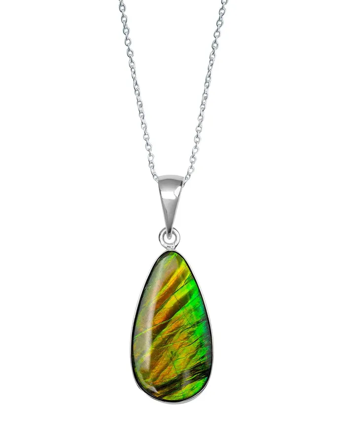 915 Ct Ammolite 925 Sterling Silver Necklace Pendant Jewelry YoTreasure Necklaces