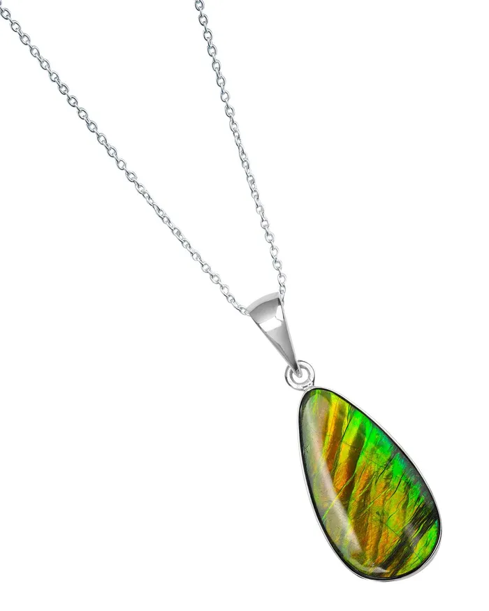 915 Ct Ammolite 925 Sterling Silver Necklace Pendant Jewelry YoTreasure Necklaces