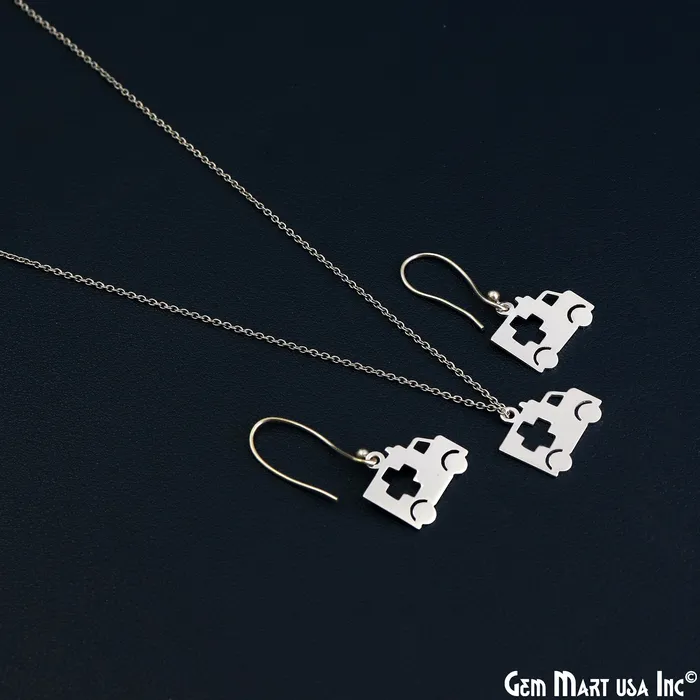 Ambulance Charm Laser Finding Silver Plated Charm For Bracelets Pendants GemMartUSA Charm Necklaces Ambulance Charm Laser Finding Silver Plated Charm For Bracelets Pendants GemMartUSA Charm Necklaces