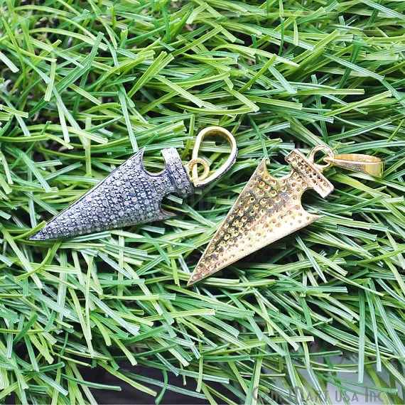 Arrow Head Pave Diamond Charm Pendant Gold Vermeil Necklace Pendant GemMartUSA Necklaces Arrow Head Pave Diamond Charm Pendant Gold Vermeil Necklace Pendant GemMartUSA Necklaces