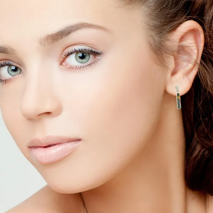 Australian Boulder Opal Earrings Set in 14K White Gold Australian Opal Cutters Earrings Australian Boulder Opal Earrings Set in 14K White Gold Australian Opal Cutters Earrings