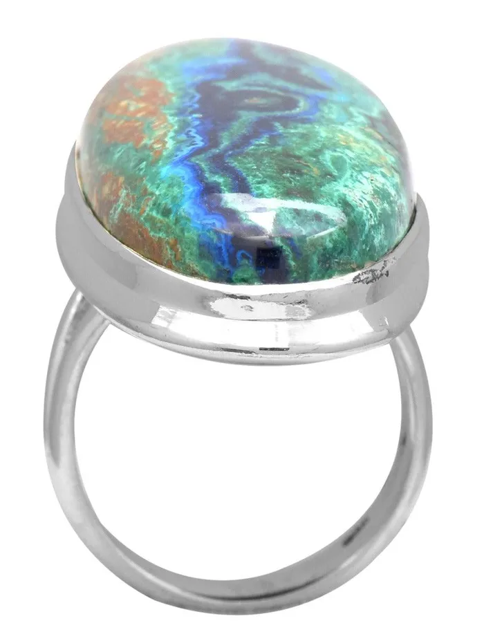 Azurite Malachite 925 Sterling Silver Rings Silver Jewelry YoTreasure Rings