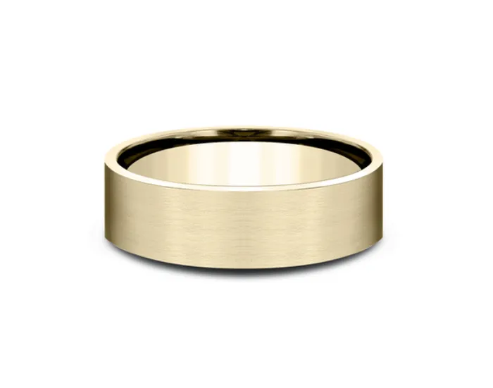 Benchmark Rings 14k Yellow Gold Satin Finish Mens Wedding Band I9161
