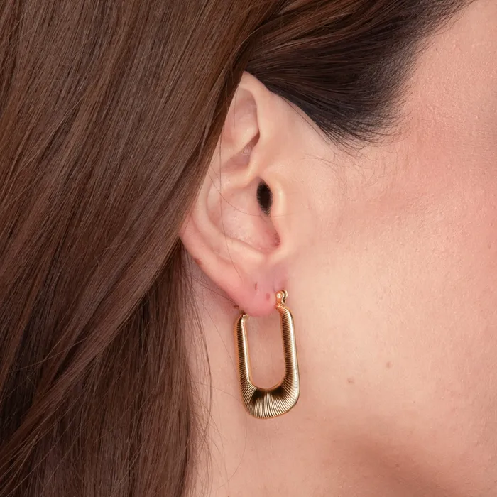 Camile Stone Cosette Statement Hoop Earrings Earrings