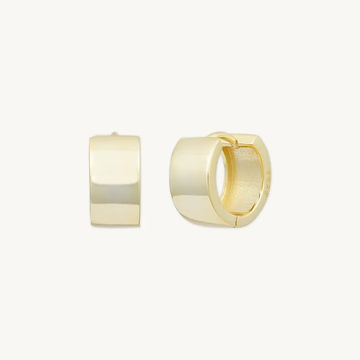 Camile Stone Earrings Thick Huggie Hoop Earrings