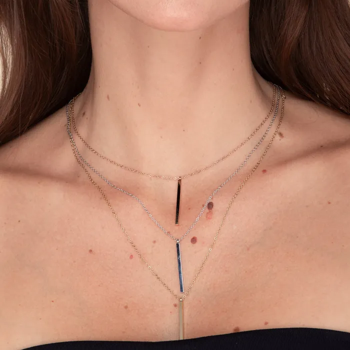 Camile Stone Necklaces Thin Bar Drop Necklace