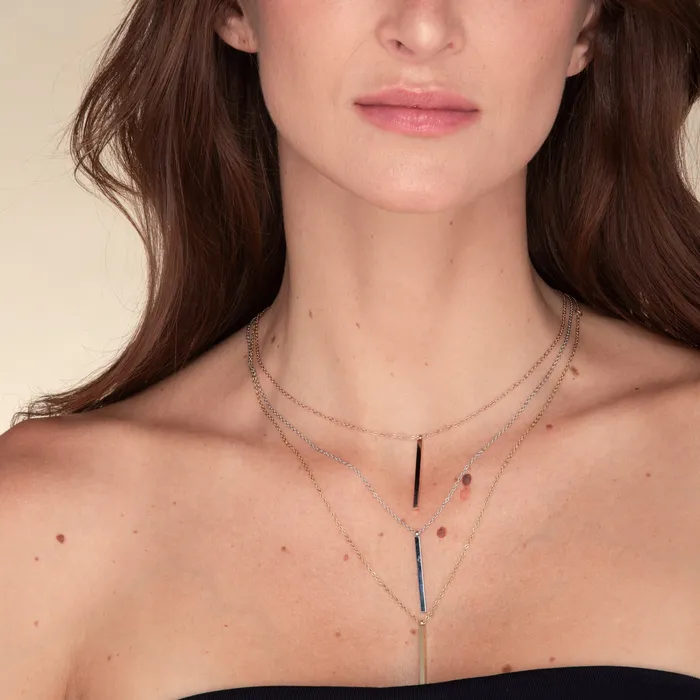 Camile Stone Necklaces Thin Bar Drop Necklace